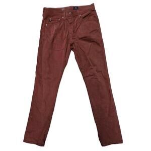 AG Adriano Goldschmied Men's Everett Slim Straight Jeans Rust Orange  32/31
